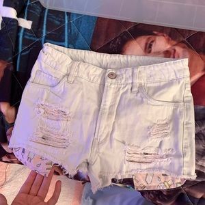 White denim shorts